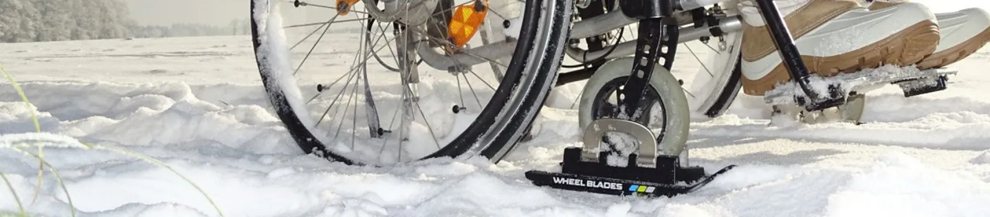 Experience winter in a wheelchair with wheel blades