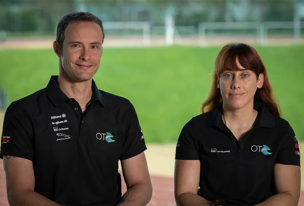 Orthotecsports OT FOXX Sportlerin Patricia Eachus und Sportler Marcel Hug Portraits