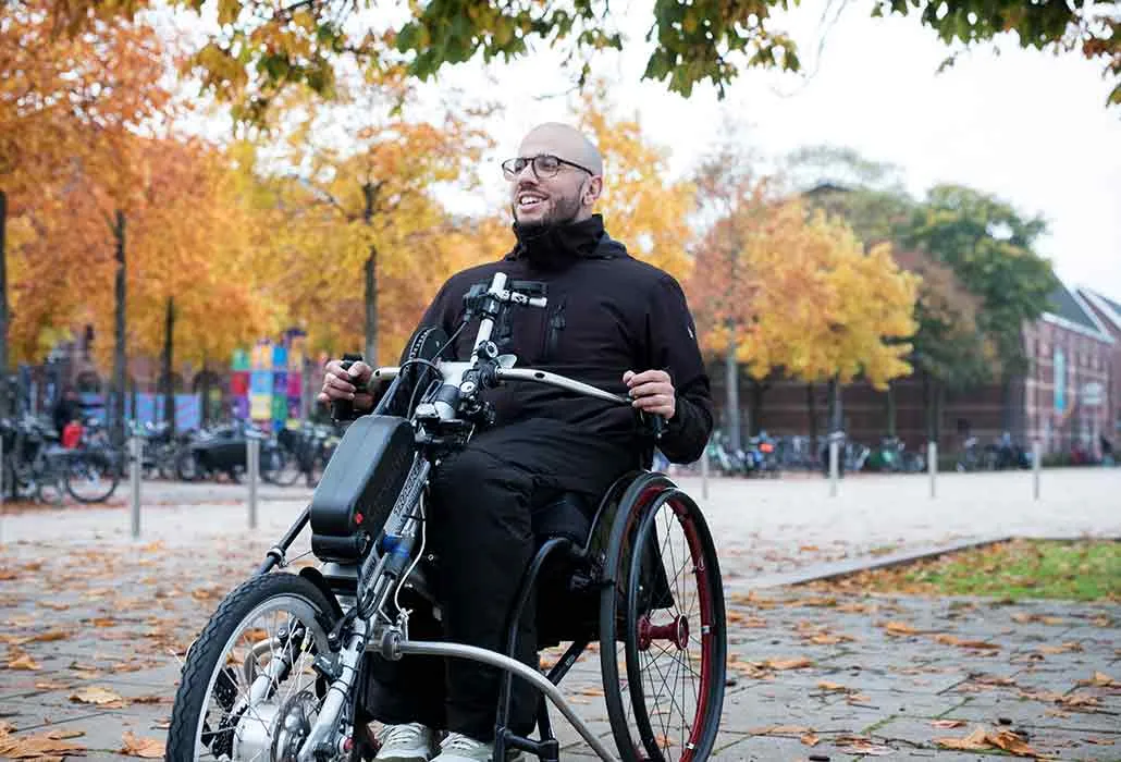 Raindek® Raider can be combined with an adaptive hand bike.