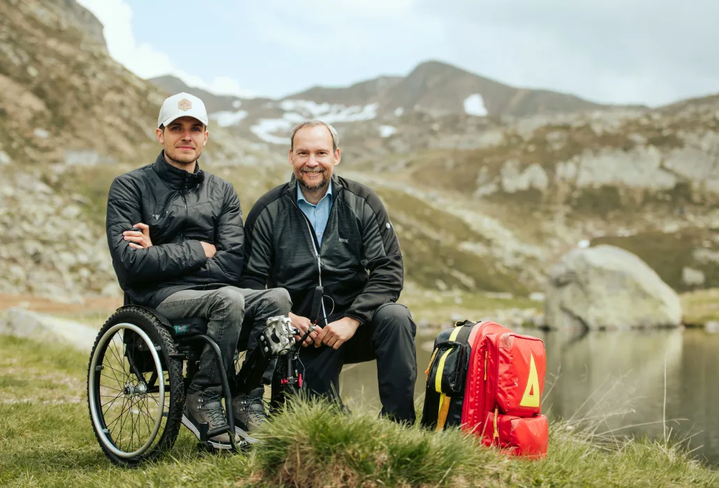 Björn Zörner und Gianmarco Di Leonardo auf dem Gotthardpass.
