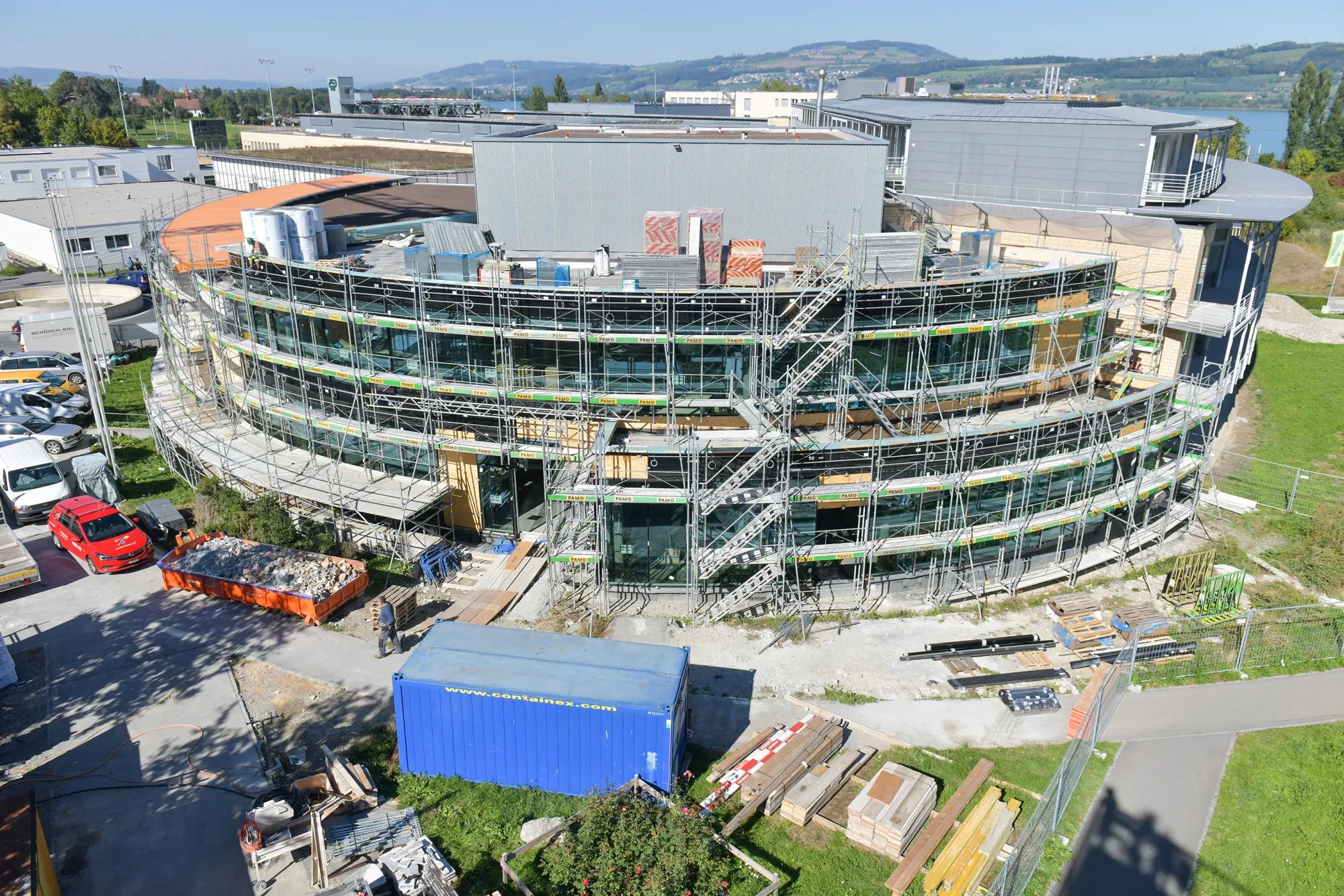 Die Baustelle des Besucherzentrums im September 2018