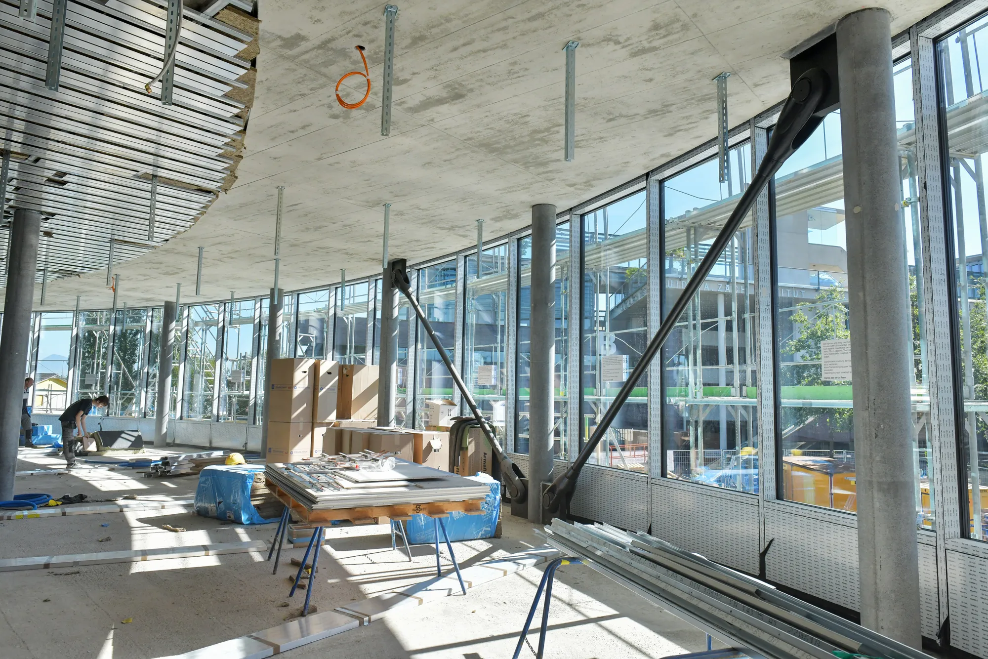 Innenansicht der Baustelle des Besucherzentrums im September 2018