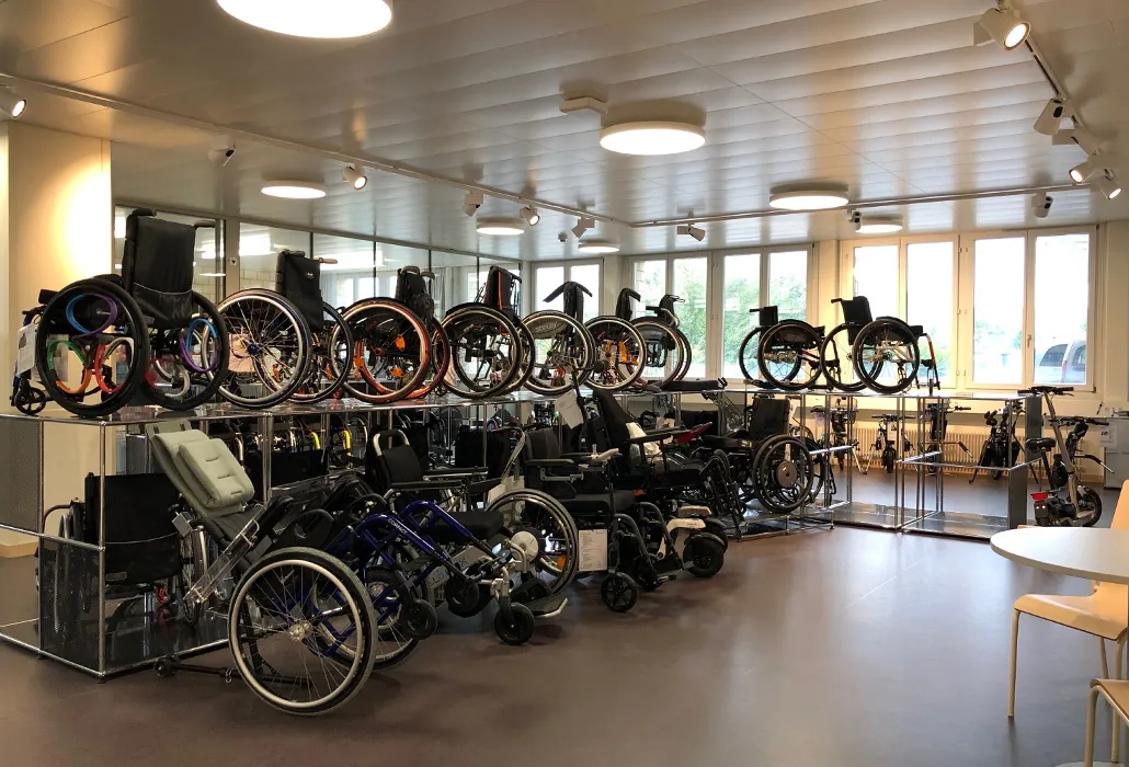 L'esposizione Ausili per Tecnica di riabilitazione a Nottwil