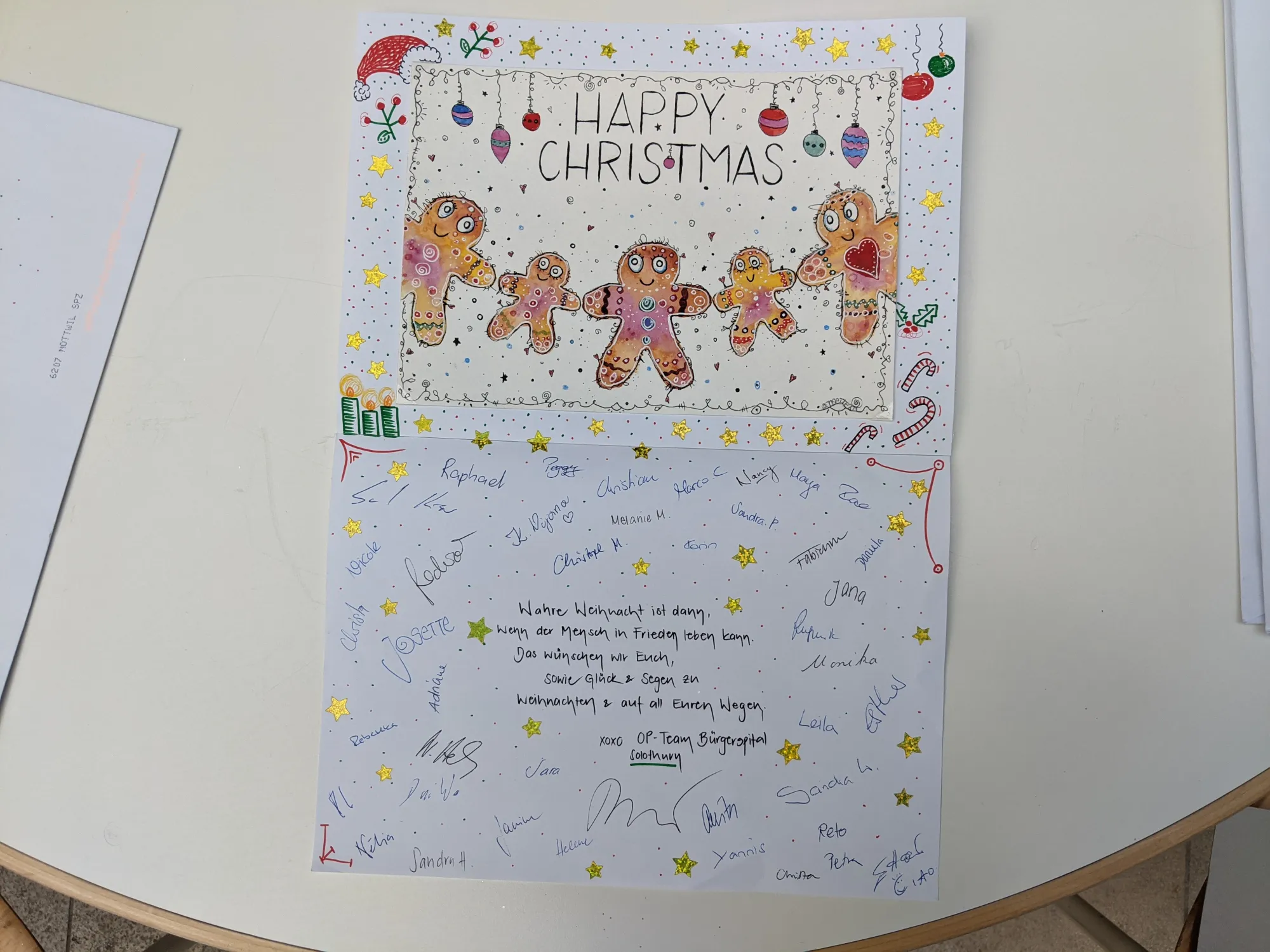 Weihnachtspost OP Team Solothurn